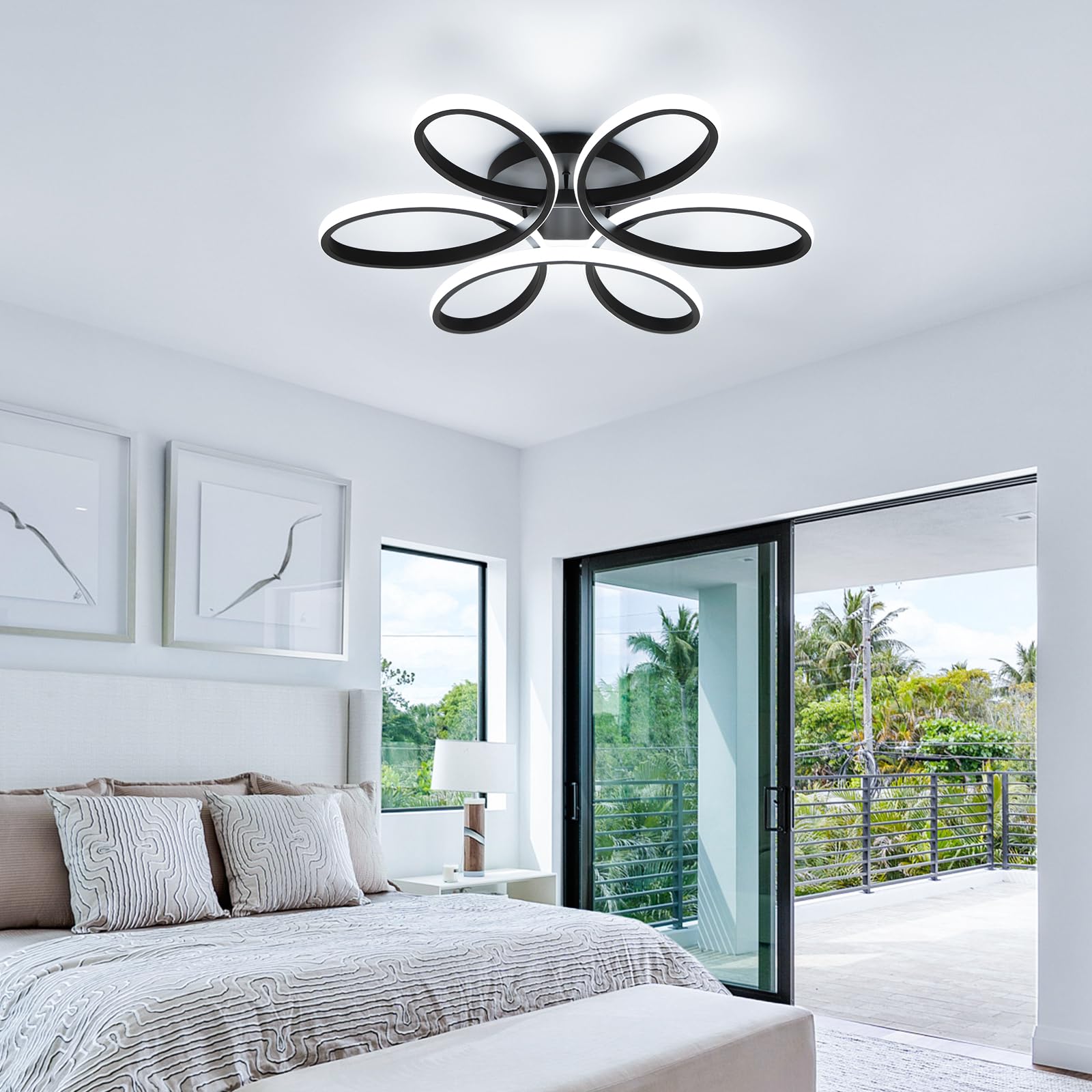 ※ema　新品 MORE LIGHT モアライト/ LIGHT YEARS AUA Modern Ceiling Light, 23in Living Room Light Fixture, 6
